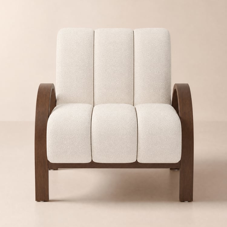 Boucle Ash Wood Accent Chair