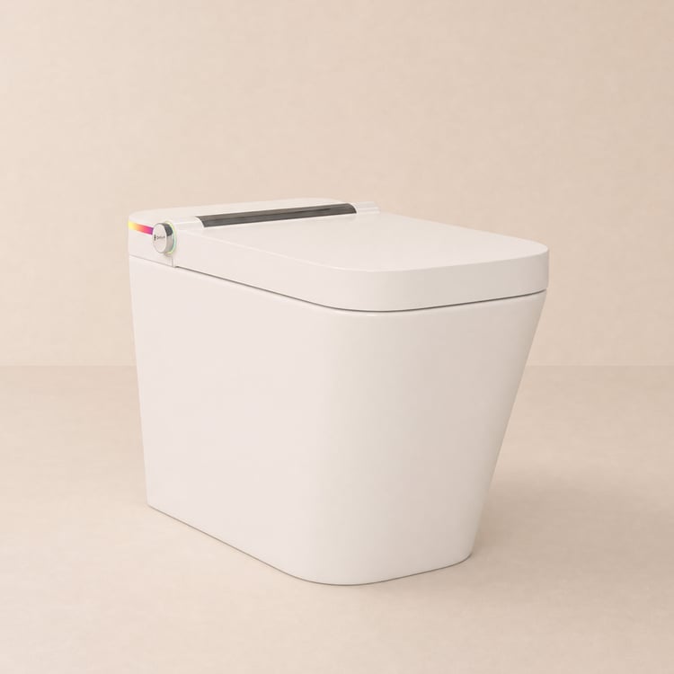 Toilette intelligente allongée automatique monobloc avec réservoir intégré et aromathérapie