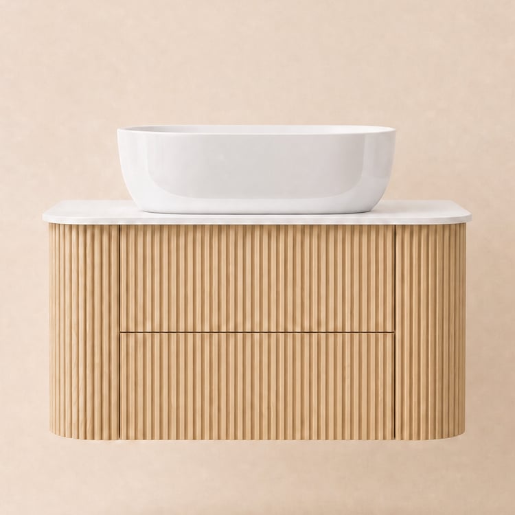 Bathroom Vanity Set 31.5" Modern Floating Sintered Stone Bathroom Vanity with Sink