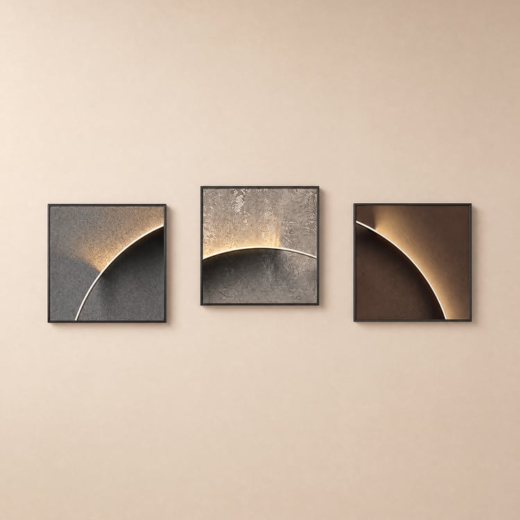 Ensemble de décoration murale abstraite moderne, 3 pièces, impression sur toile carrée avec cadre, salon