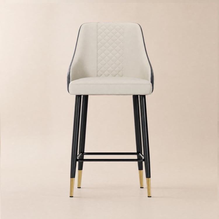 Diamic Grey PU Leather Counter Stool with Upholstered, 1 Piece
