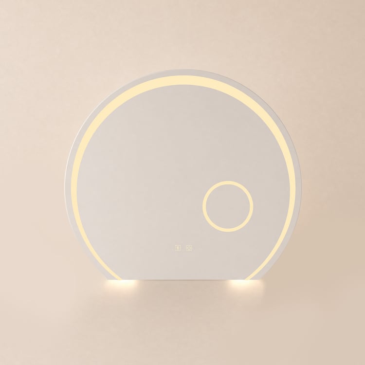 Espejo de baño LED de 700 mm de ancho regulable con lupa 3X y antivaho