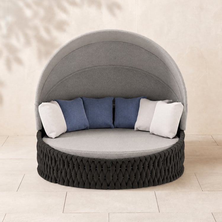 Cocaro Isola parasole a 2 posti resistente alle intemperie con tettuccio pieghevole, grigio scuro, 191 cm