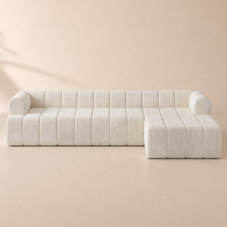 Nimbus 118" 3-Piece Channel Tufted Velvet Sectional Sofa with Chaise