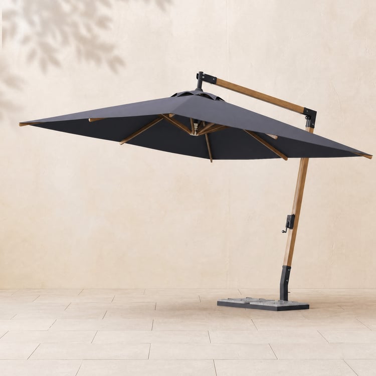 Sombrilla de patio voladiza descentrada Tevara de 106" en gris