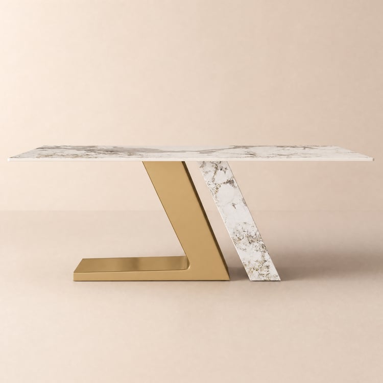 Silexa Modern 160 cm Rectangular Glossy Sintered Stone Dining Table, Seats 4
