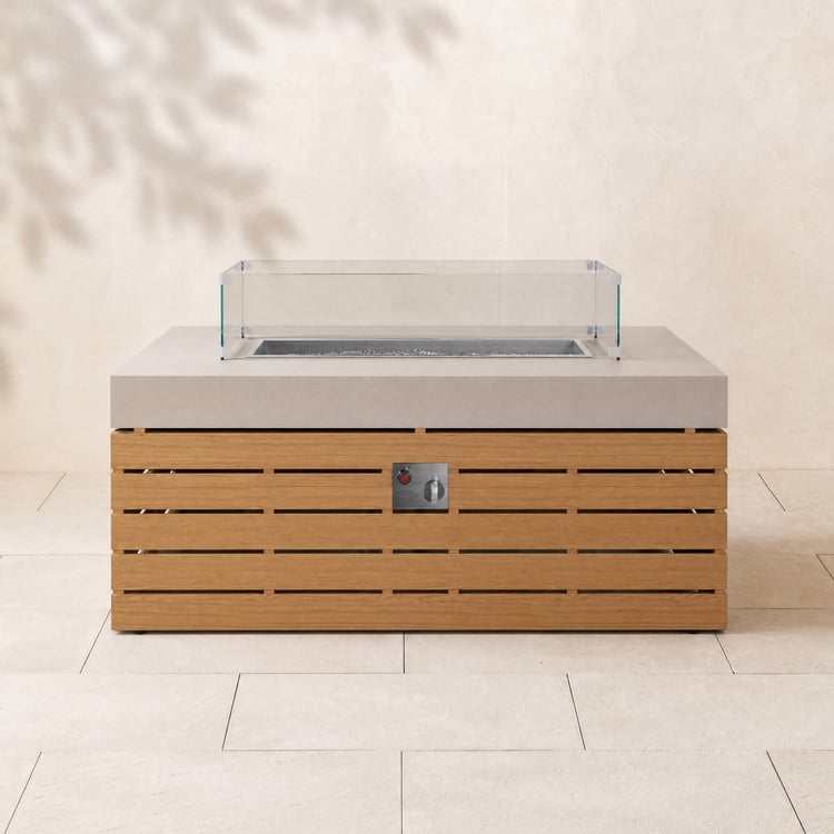 Tavolo Braciere Tevara Outdoor da 120 cm Rettangolare a Propano Senza Fumo, Grigio
