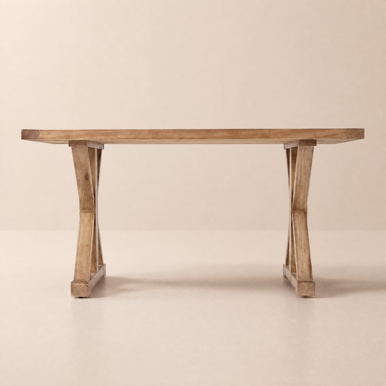 Modern Farmhouse 59" Walnut Pine Wood Desk