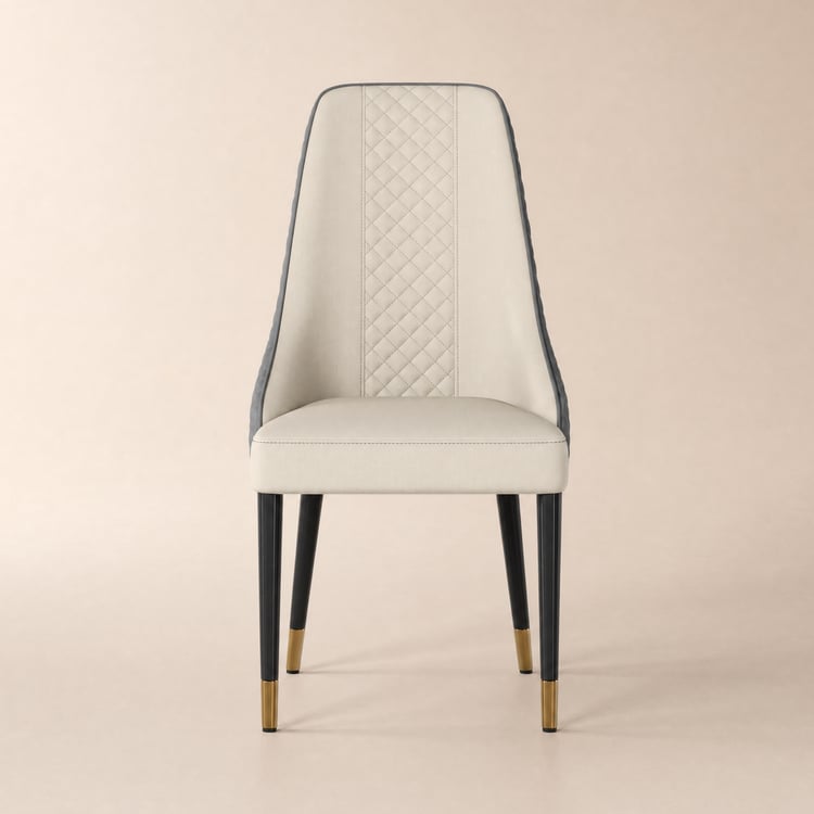Chaises de salle à manger Diamic en simili cuir gris, lot de 2