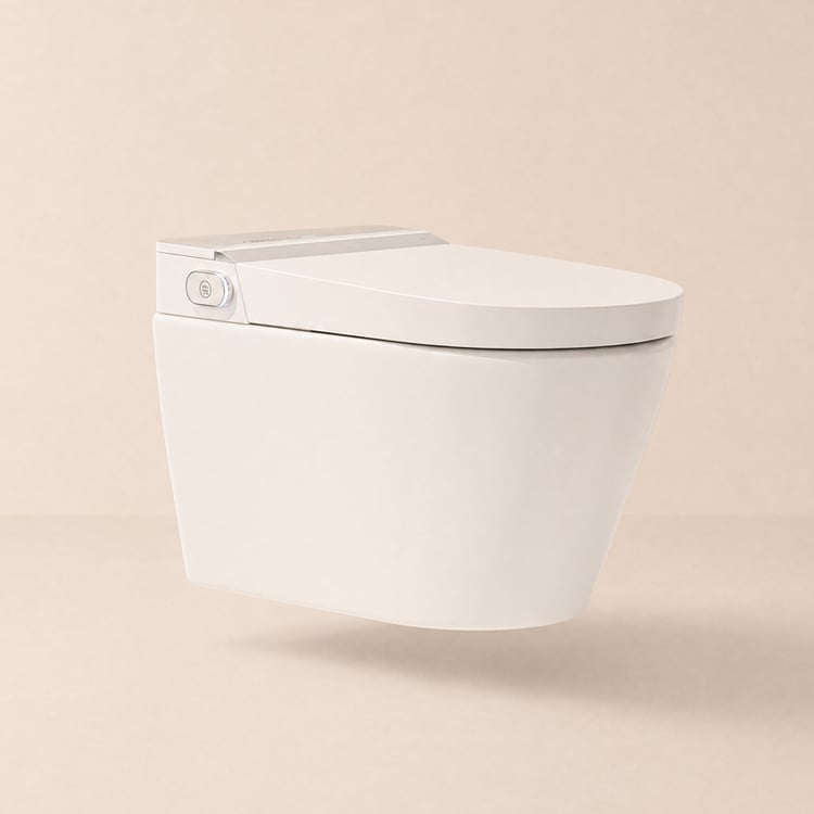 Toilette japonaise Airloo avec réservoir intégré, stérilisation UV et bouclier en mousse, double chasse 4,2/6,1 L