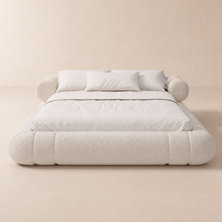 King Size Boucle Upholstered Cloud Floor Bed Frame