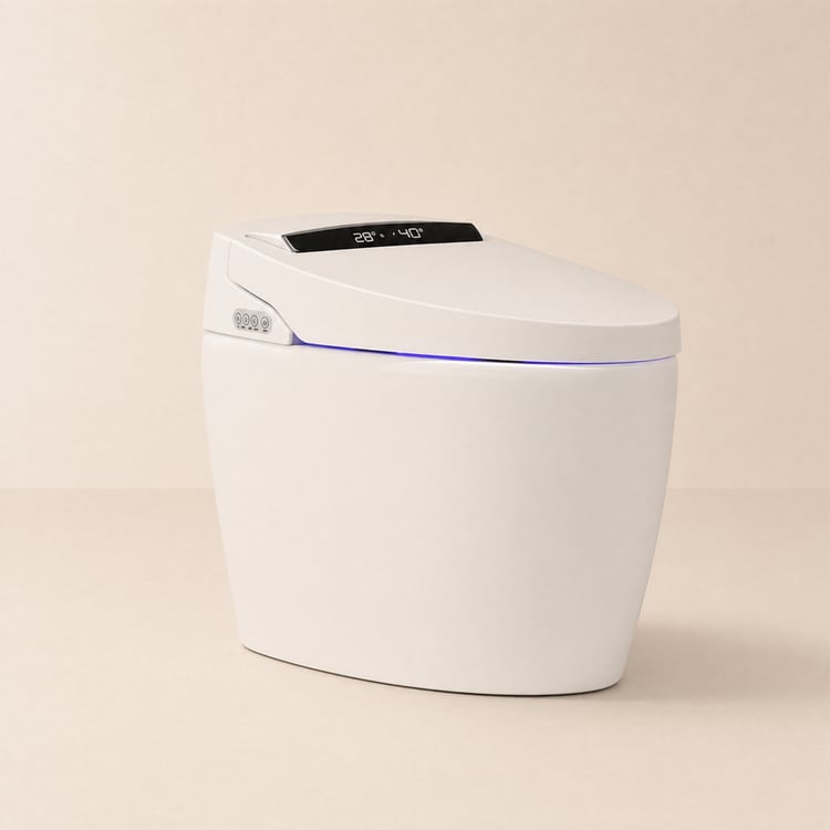 Inodoro Inteligente Hynova AX1 con bidé, descarga automática y tapa automática, blanco, 4,8 L por descarga