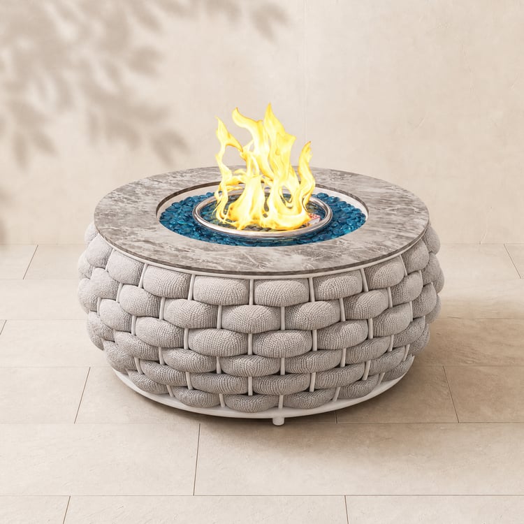Table brasero ronde sans fumée au propane Cocaro Outdoor 69 cm en gris