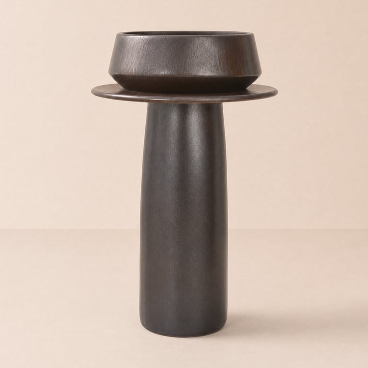 Lavabo de baño independiente con pedestal de arcilla caolín retro vintage