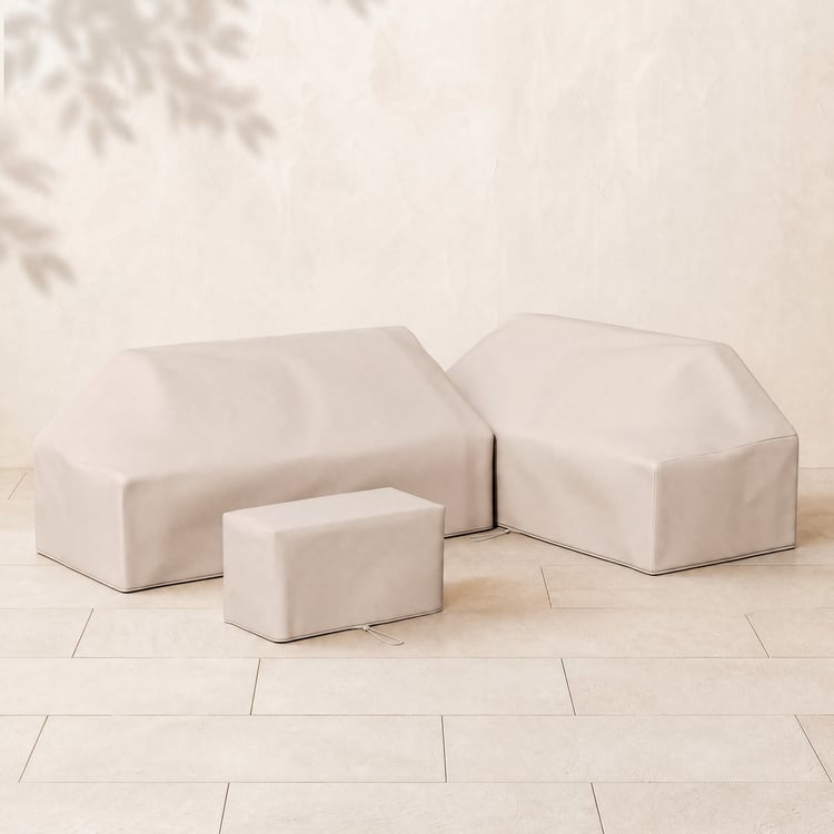 Slatera Outdoor 600D Tough Canvas Waterproof Patio Furniture Set Covers in Ivory
