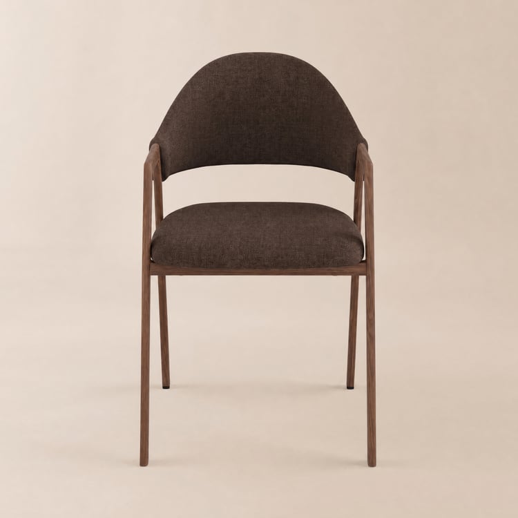 Modern Brown Linen Dining Chair with Upholstered, 2 Pieces