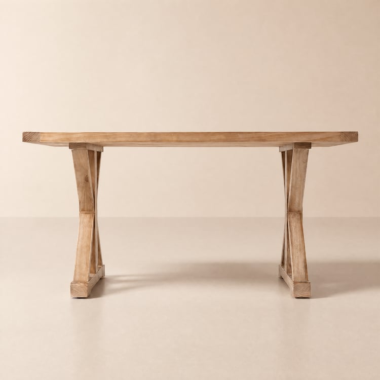 Farmhouse 180 cm Rectangular Light Walnut Solid Wood Desk