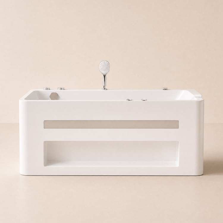 59" Small Whirlpool Bathtub Jetted with LED Lighting 89-Gallon Capacity