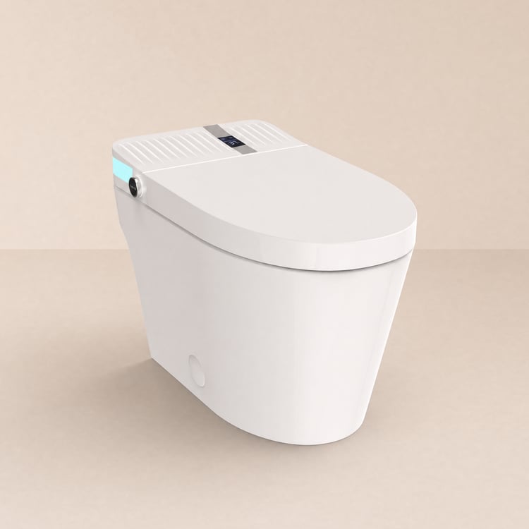 Toilette japonaise wc japonais monobloc allongée abattant et chasse d'eau automatique 5L