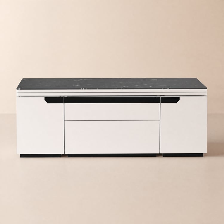 Mesa de centro elevable multifuncional de vidrio templado con almacenaje y taburetes - negro