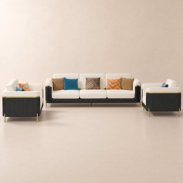 Vertex Modern Leather 3-Piece Living Room Sofa Set