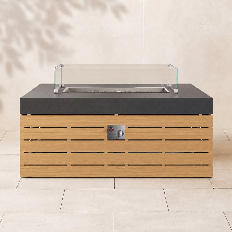 Tevara 120 cm Smokeless Metal Propane Fire Pit Table with Lid Cover for Outdoor Patio