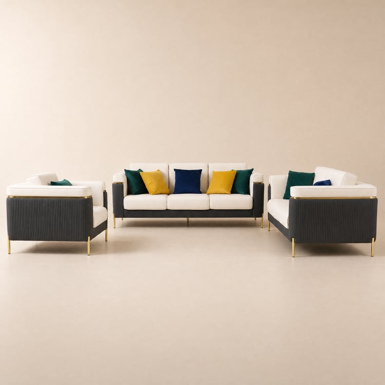 Vertex Modern Leather 3-Piece Living Room Sofa Set