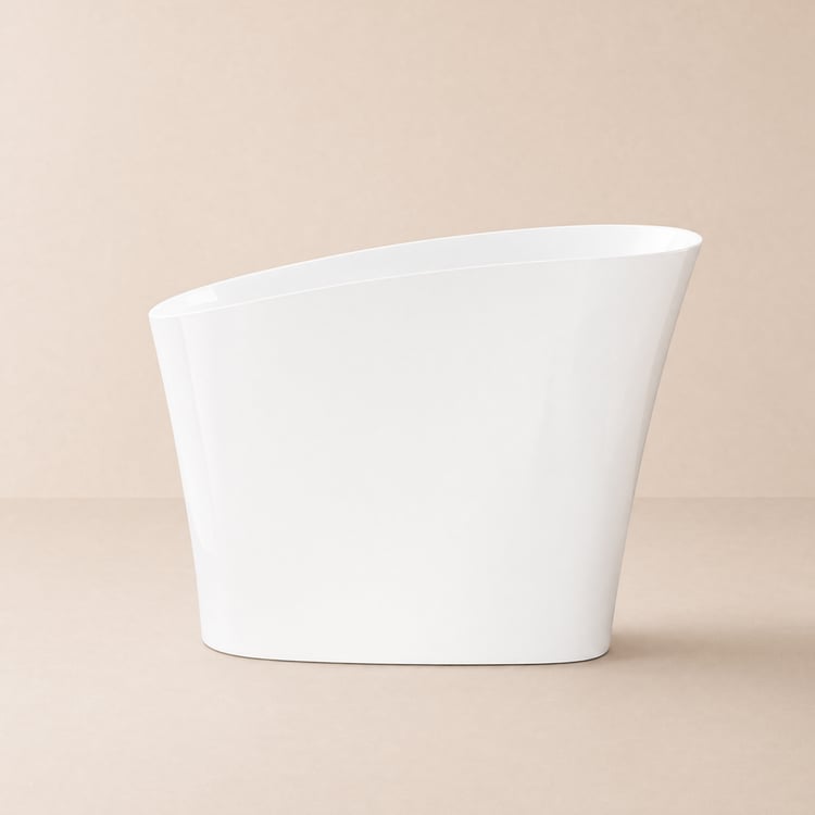 Vasca da Bagno Autoportante in Resina Minerale Bianca con Seduta Ergonomica 120 cm