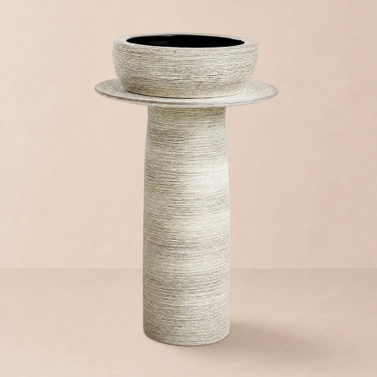 Kaolin Clay Pedestal Basin Washbowl without Waste & Tap Outdoor and Indoor