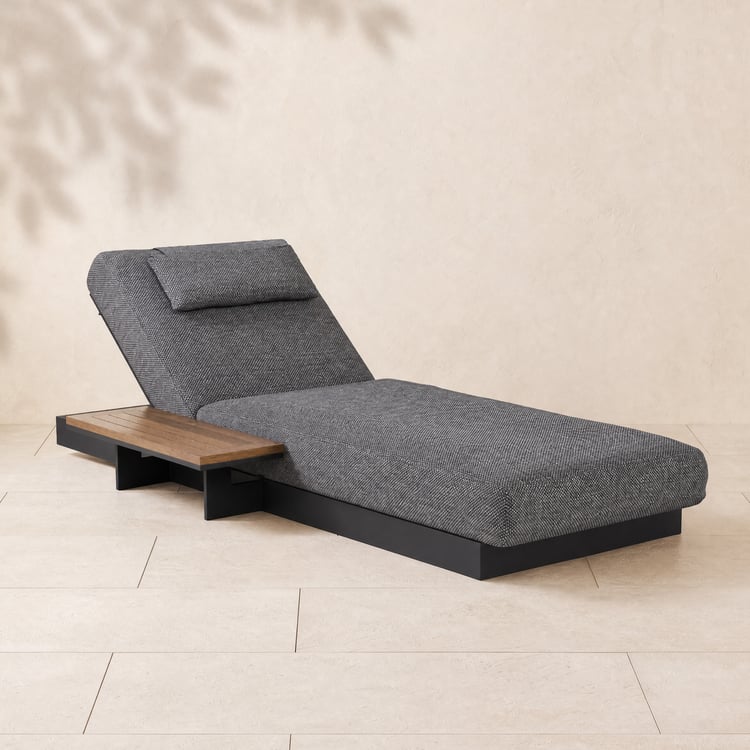 Tevara Outdoor Teak & Aluminium Adjustable Lounge Chaise in Grey