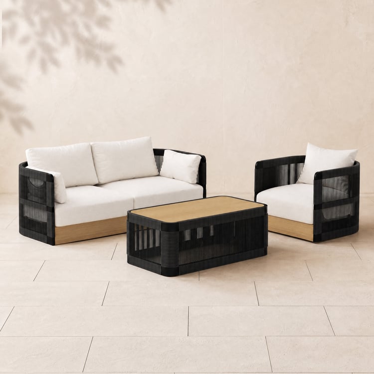 Costra 3-Piece Garden Rope Swivel Sofa Set