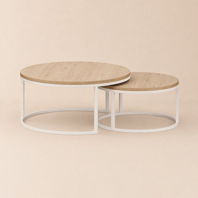 Fero 60 cm - 80 cm Natural Round Nesting Coffee Table