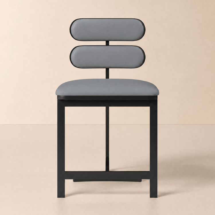 Modern Warm White Faux Leather Upholstered Dining Chair, 2 Pieces