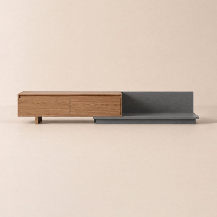 Fero Walnut Extendable TV Stand with 2 Drawers(120 - 200 cm)
