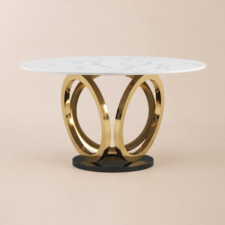 Modern 53" Round Sintered Stone Dining Table, Seats 4