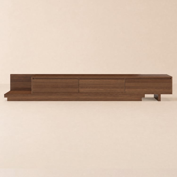 Fero Extendable TV Unit, 2000 mm - 3600 mm, with 3 Drawers, Walnut
