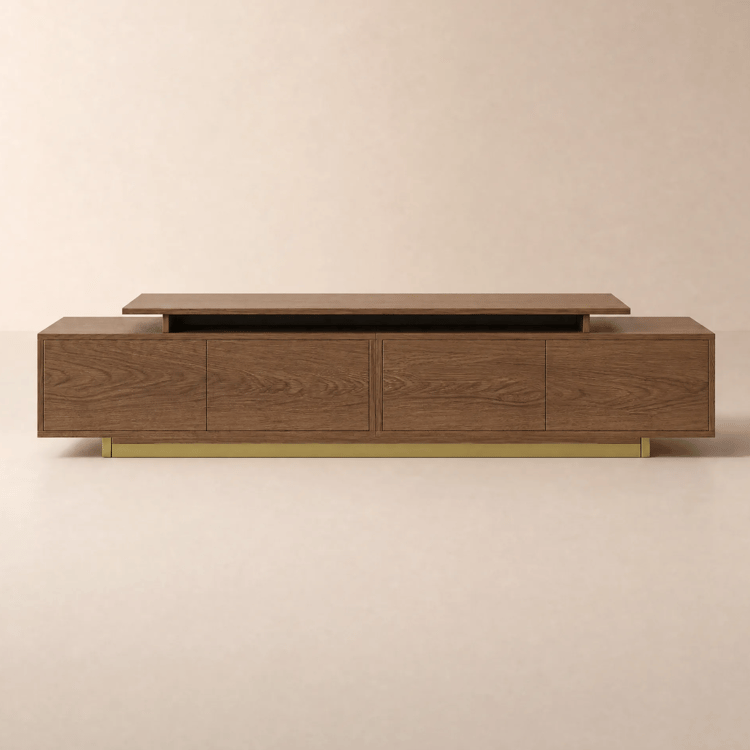 Mordel 160 - 238 cm Extendable Walnut TV Stand with Storage