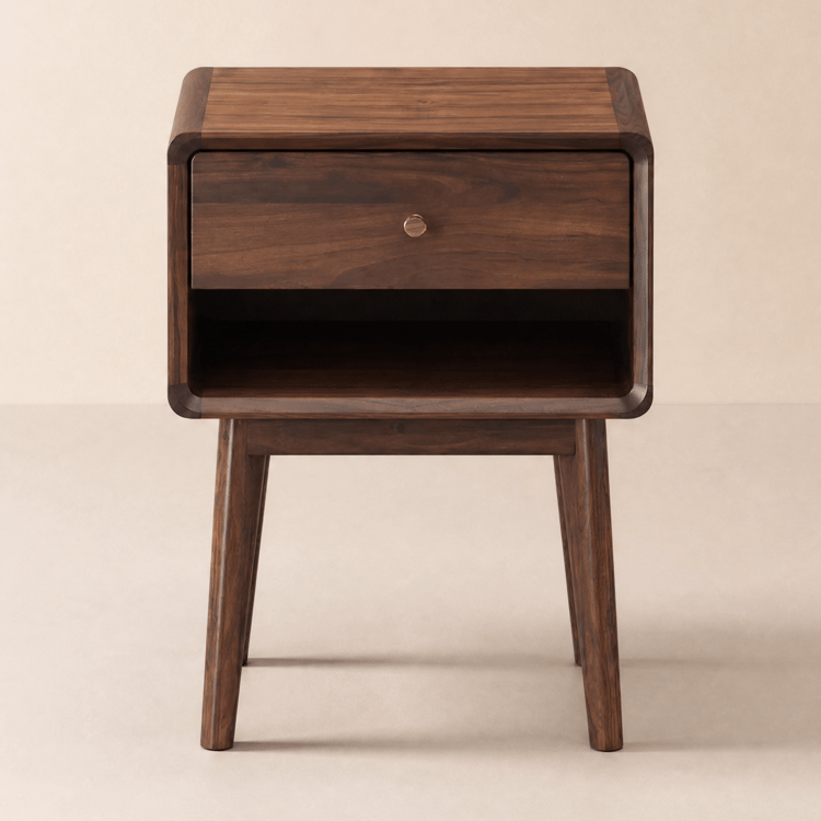 Mid-Century Modern Nachttisch aus Nussbaum-Kiefernholz