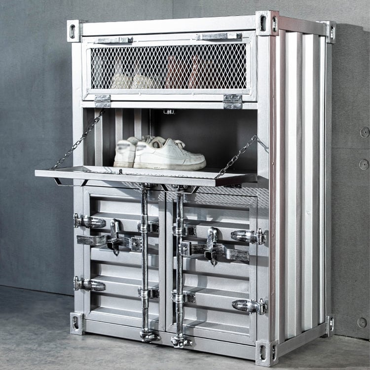 Container Style Boots Industrial Cargo Container Style Shoe Storage Cabinet with Doors in ...