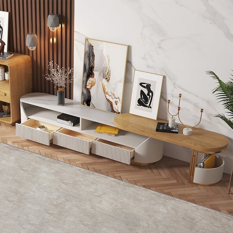 Modern Extendable TV Stand Entertainment Cabinet with Storage TV Stand ...