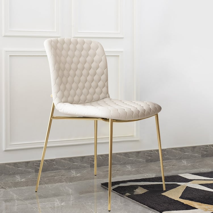 Upholstered Dining Chair White Velvet Dining Chair Gold Legs Side