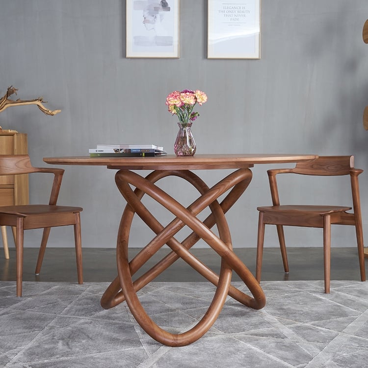 Modern Unique Design Round Solid Wood Dining Table 48" Ash Table in ...