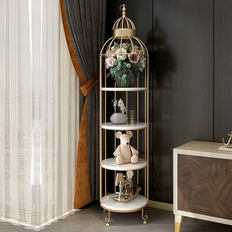 Modern Bird Cage Shaped Plant Flower Stand Rack Bathroom
