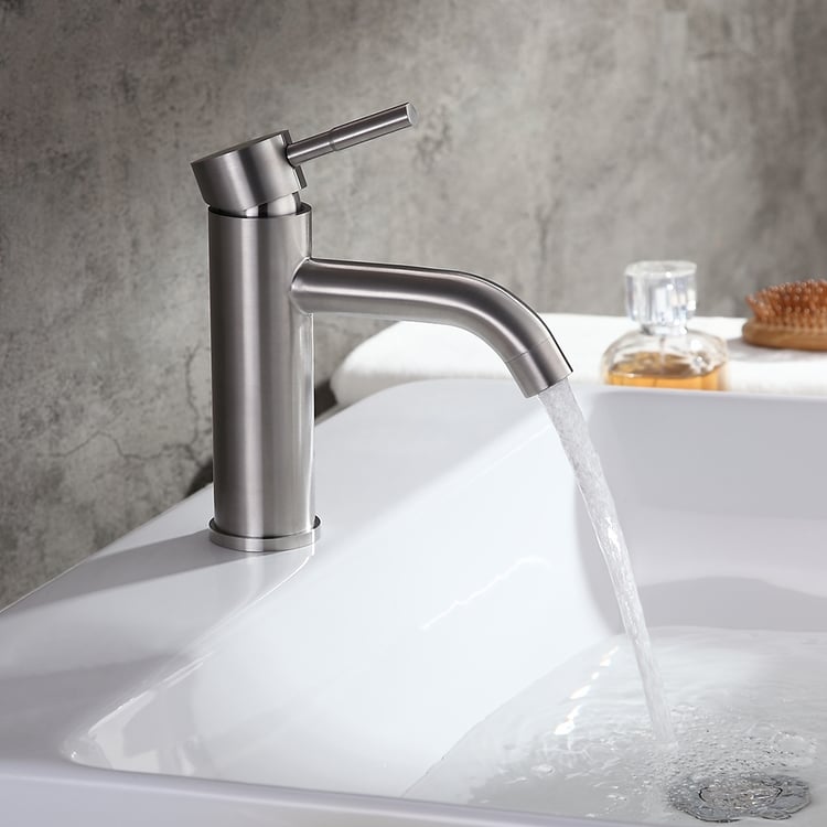 Brewst Stainless Steel Brushed Nickel Bathroom Basin Tap Monobloc 