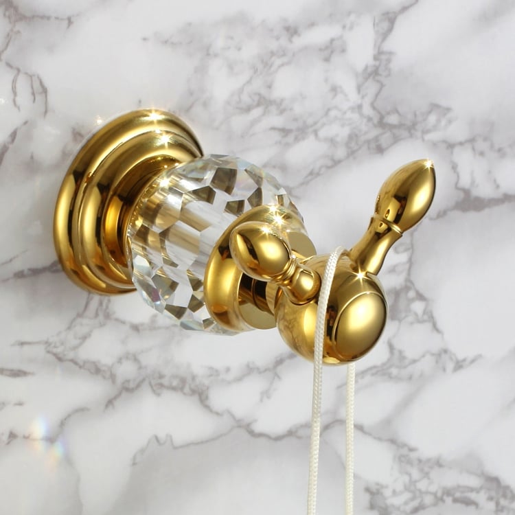 Charles Modern Wall Mounted Clear Crystal Solid Brass Bathroom