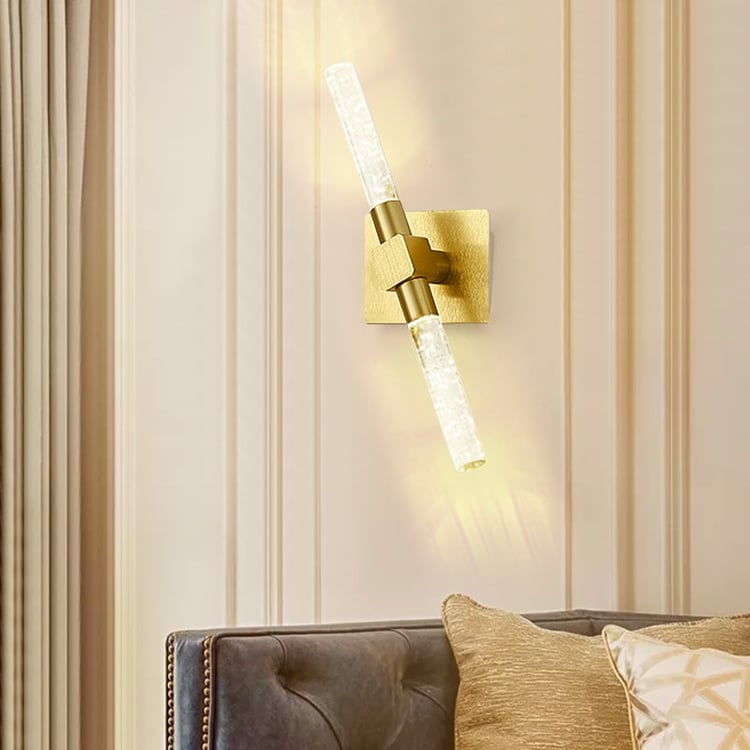 Modern Gold Wall Sconce Adjustable Crystal Bathroom Vanity Light 2 ...