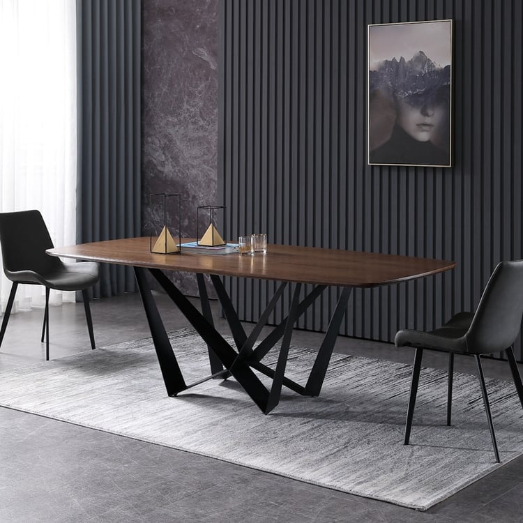 Modern Rustic Rectangular 71" Dining Table Solid Wood Dining Table with ...