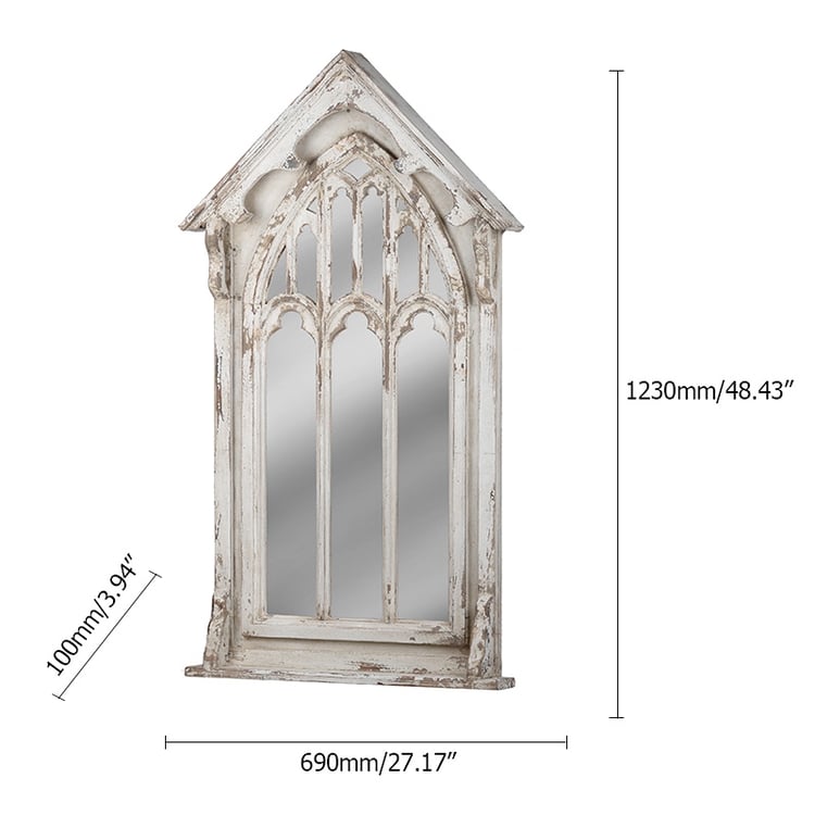Biznest New White Rustic 61X61Cm Square Shape Window Style Wall Mirror Simply Stylish