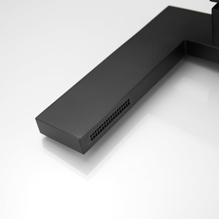 Ultra-Thin Matte Black Single Handle Waterfall Bathroom Sink