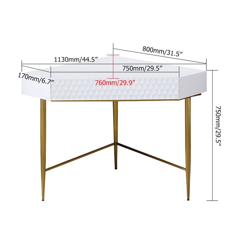 slim fit dress slacks DRESSING TABLE WITH MIRROR +STOOL- WHITE – HamptonandStewart main image 1